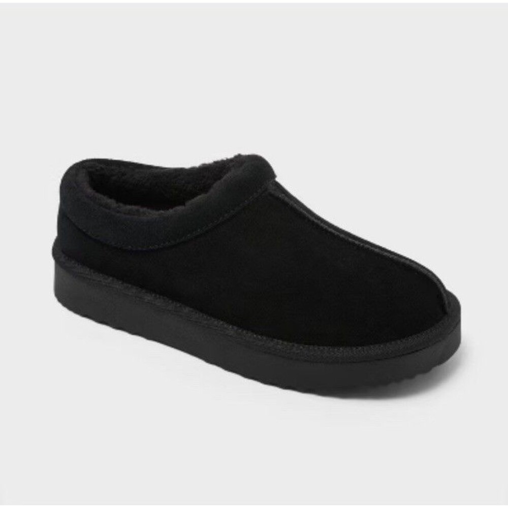 Women's Kaya Genuine Suede Clog Slippers - Auden Black 8